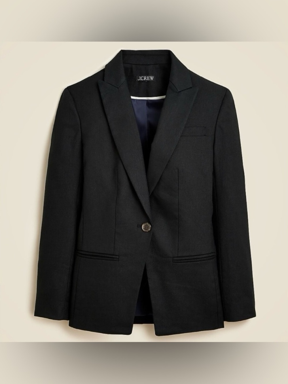 J.Crew Women’s Black Alexandra Blazer in Stretch Linen Blend Size 0 NWT